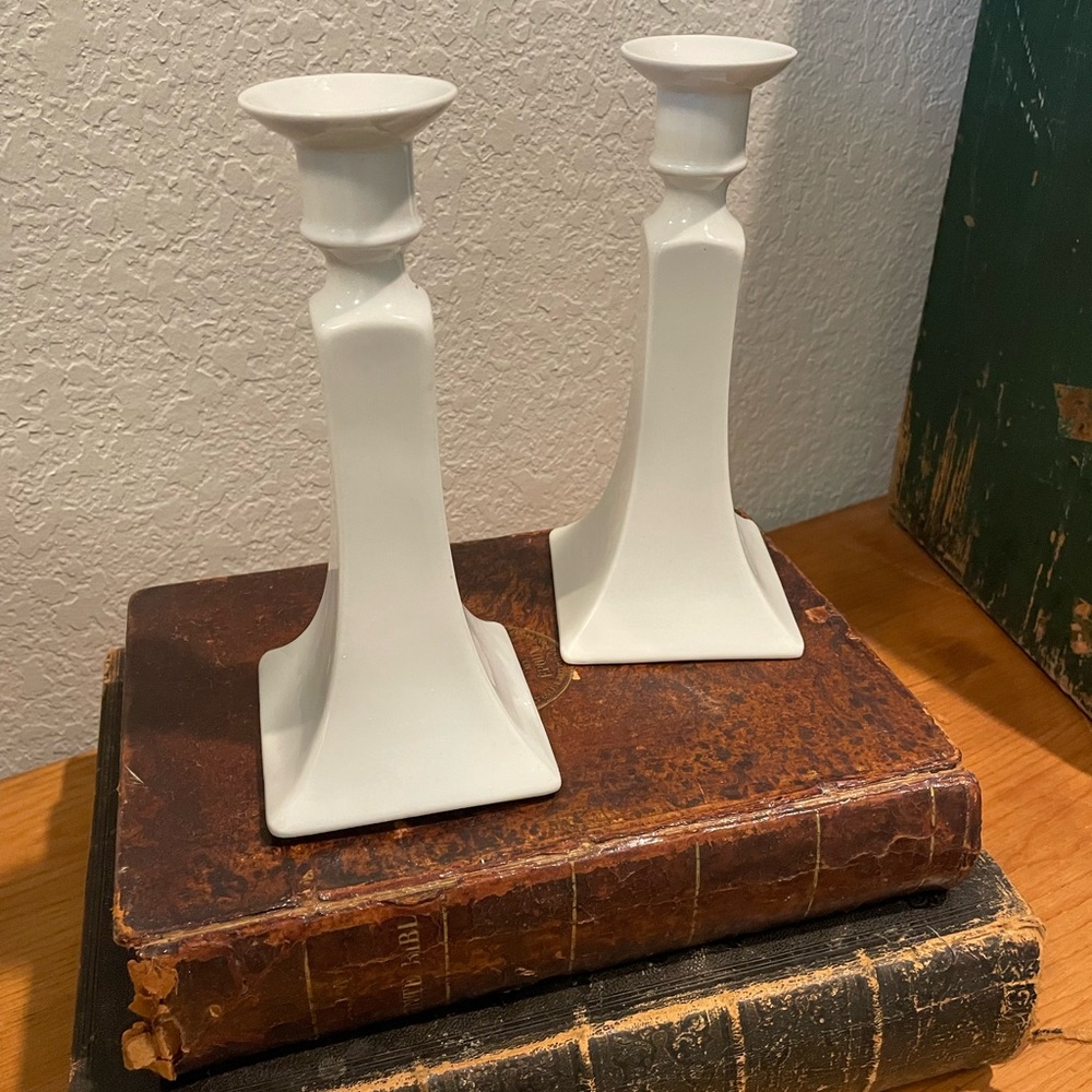 Antique B&C Limoges Porcelain Candlesticks